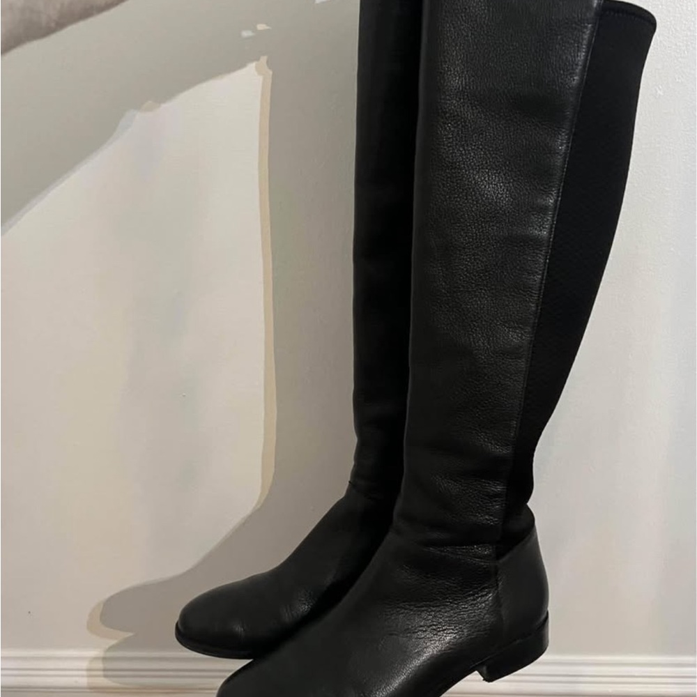 Cole Haan Women's Black Leather Knee-High Riding Boots